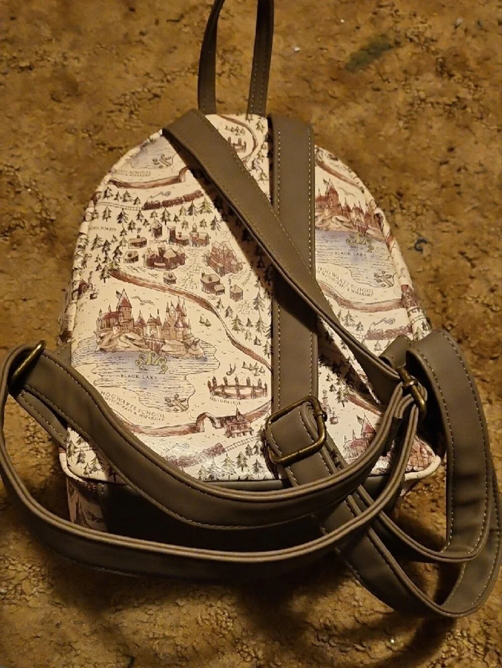 Loungefly Harry Potter Map Mini Backpack - Cream & Brown
